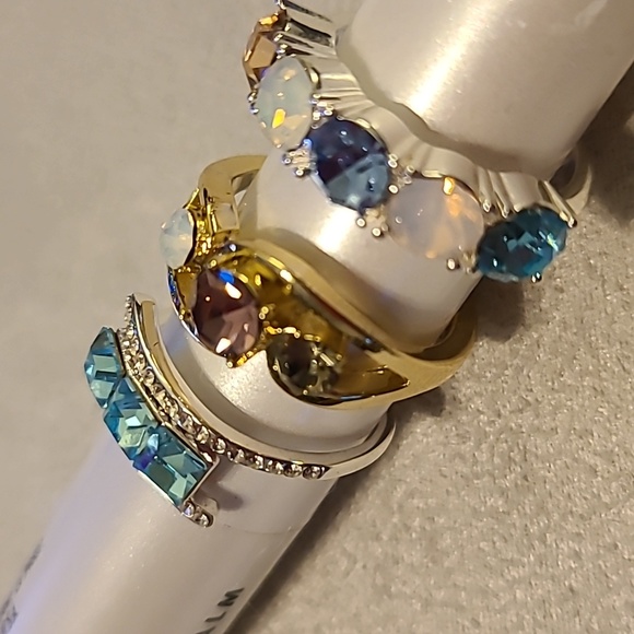 4 RING BUNDLE OF FASHION RINGS ALL SIZE 7 - Picture 11 of 16